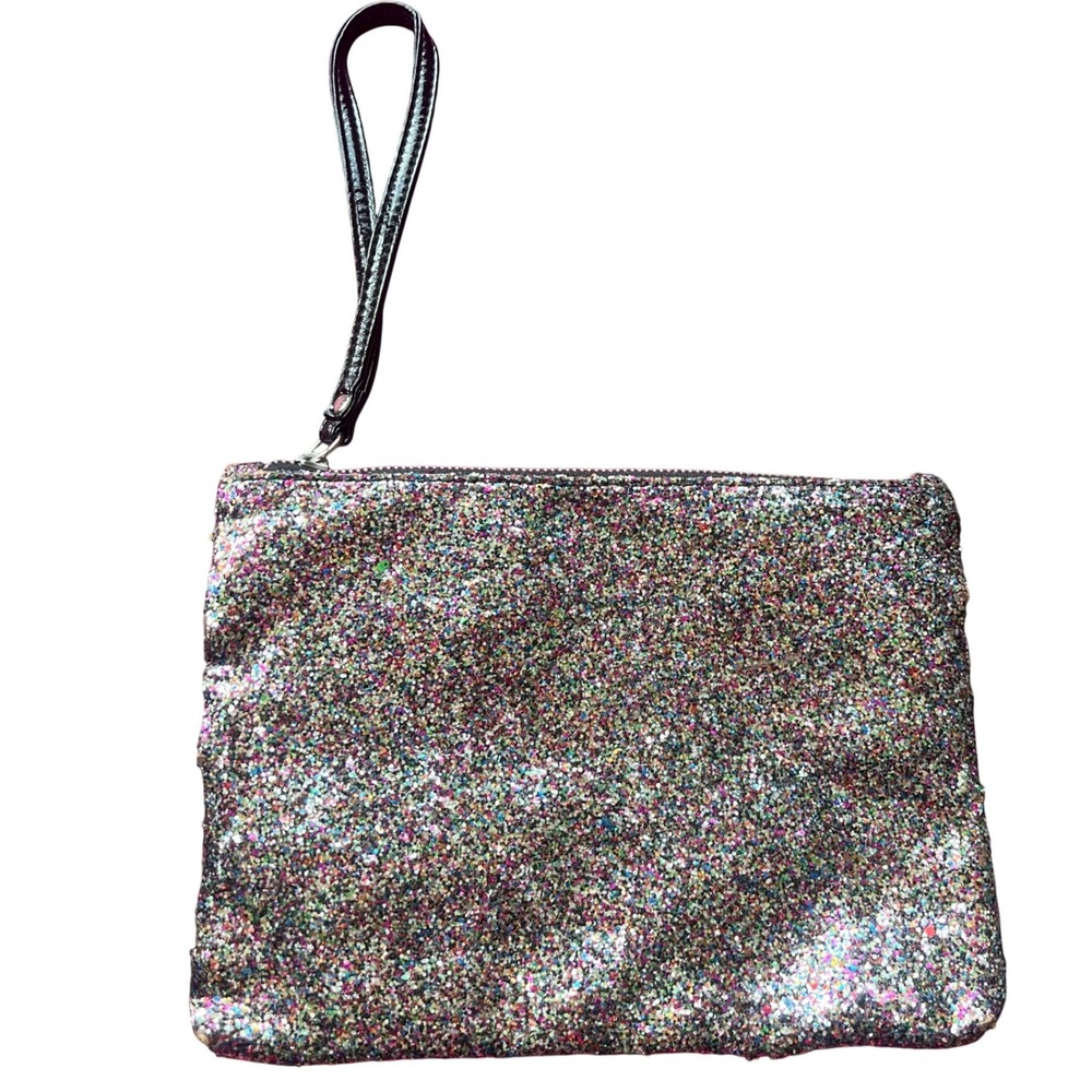 TOPSHOP Glitter Clutch Wristlet Bag Sparkly Multicolored‎ Evening Party y2K